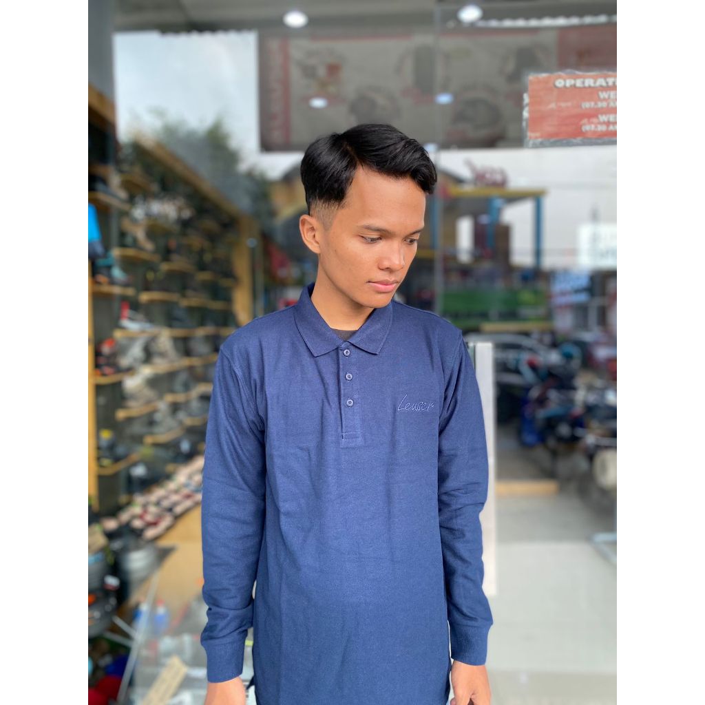 POLO SHIRT PJG RIB LEUSER 02 NAVY