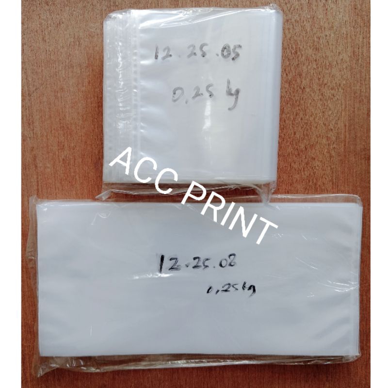 Plastik PP Bening Uk. 12x25 Tebal 05 Uk. 12x25 Tebal 08 / Plastik PP Uk. 12x25x08 Uk. 12x25x05 / Pla