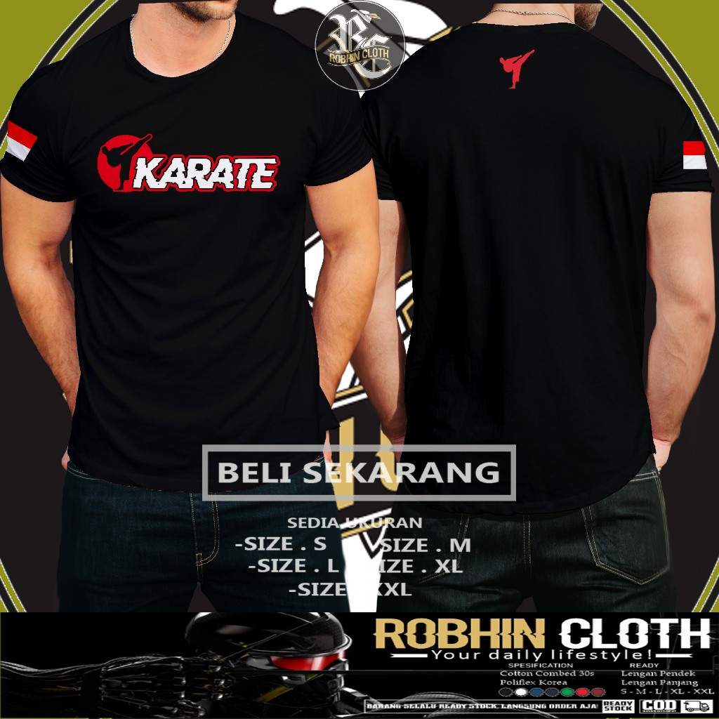 Kaos Karate fighter mawashi geri