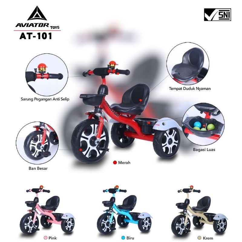 Sepeda Anak Roda Tiga Aviator AT-101 Tricycle AT101 AT 101