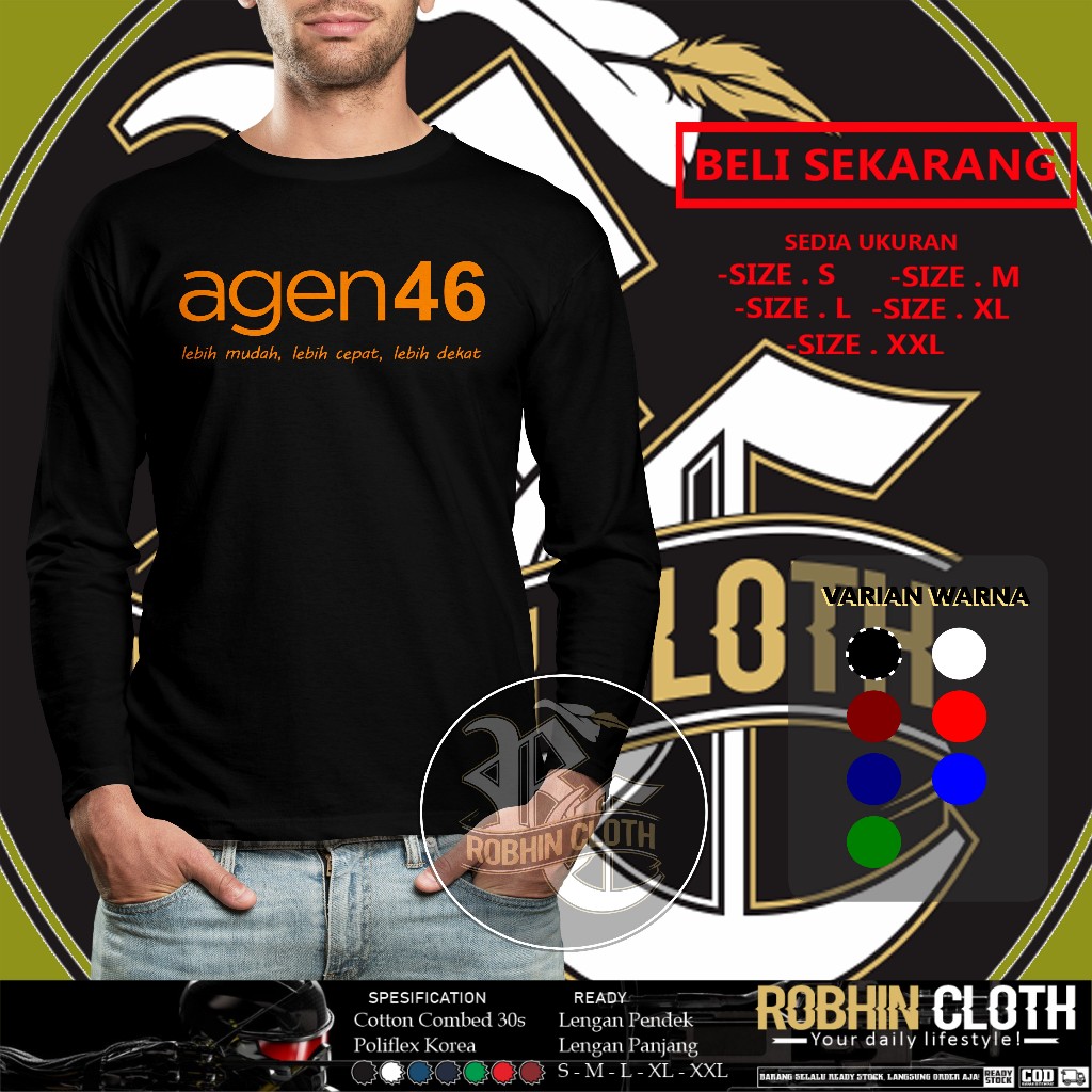 Kao Agen 46 Agen BNI 46 Logo Lengan Panjang Baju Perusahaan