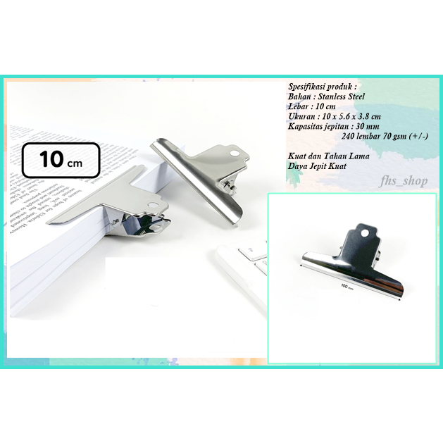 

Penjepit Kertas Bulldog Clip Klip Kertas Binder Clip Jepitan Kain 10 cm