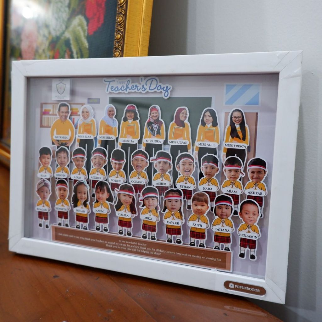 Kado Hari Guru Sekolah Perpisahan Kelas Hadiah Frame 3D Hadiah Teacher Day