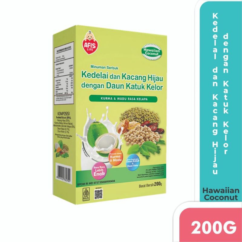 

AFIS KEDELAI DAN KACANG HIJAU DENGAN DAUN KATUK KELOR KURMA & MADU RASA KELAPA