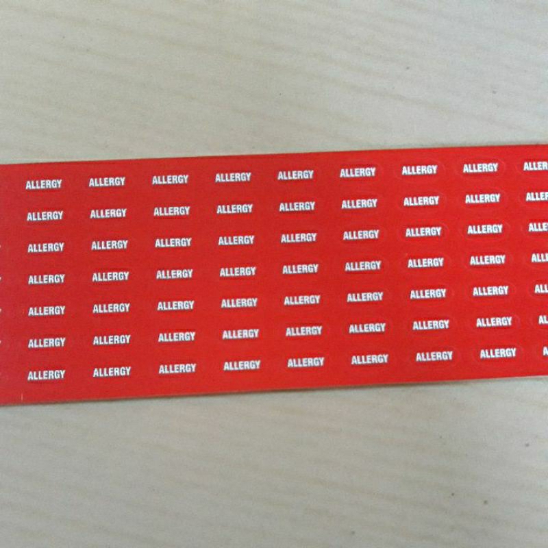 

Stiker Label Allergy
