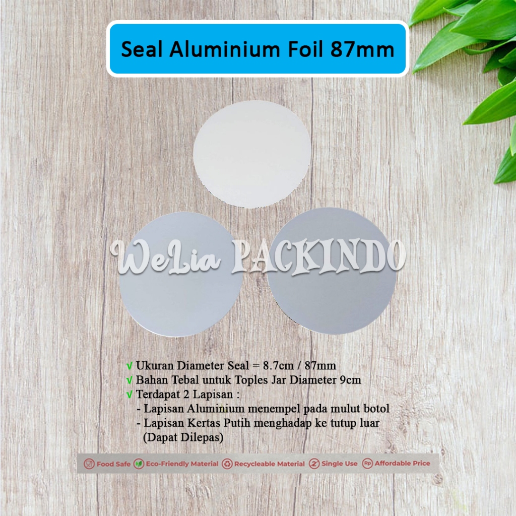 [1 Pcs] Seal Aluminium Foil Toples 87mm 8.7cm / Segel Aluminium Toples Jar