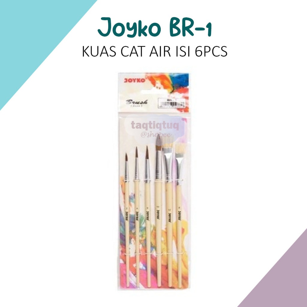 

Joyko Kuas Joyko BR-1 Isi 6 Kuas Lukis Cat Air Nail Art Brush Set 6 BR - 1 Peralatan Seni Melukis