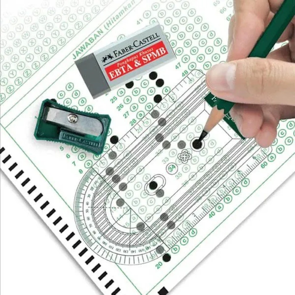 

D3W! Paket Ujian Standar Faber Castell Exam Set Standard Isi 2 Pensil 2B Rautan Penghapus Penggaris