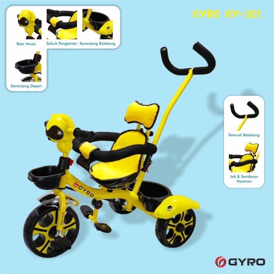 GY 101 - Sepeda Roda Tiga Anak GYRO 101 Tricycle Murah Bike - 101