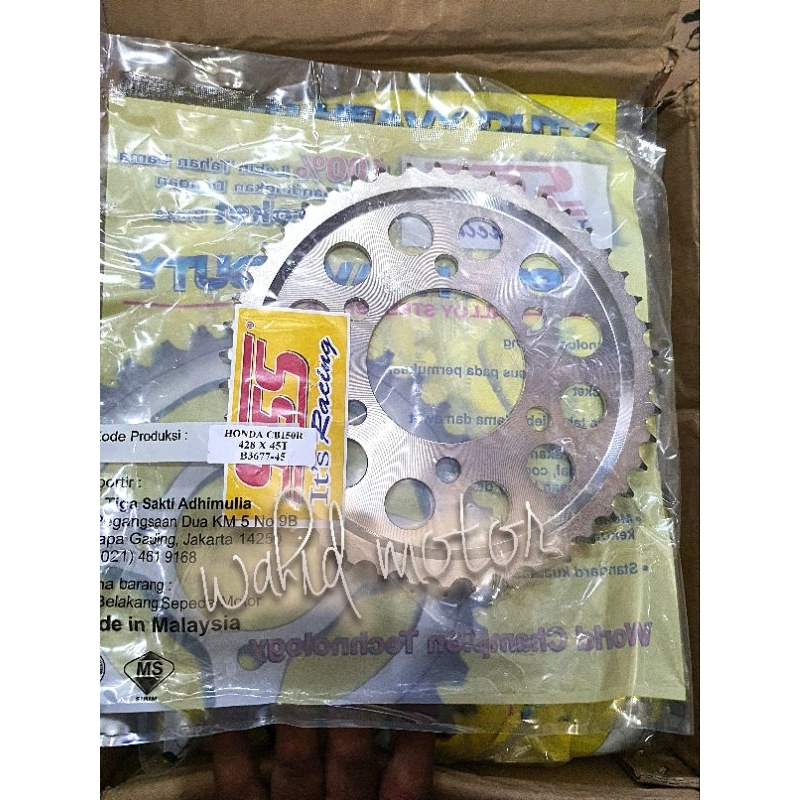 gear belakang sss new cb150R 2019 lobang 6