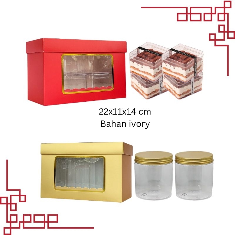 

BOX 22X11X14 CM KOTAK KUE UNTUK TOPLES KOTAK TOPLES TABUNG IMLEK RED MERAH GOLD EMAS