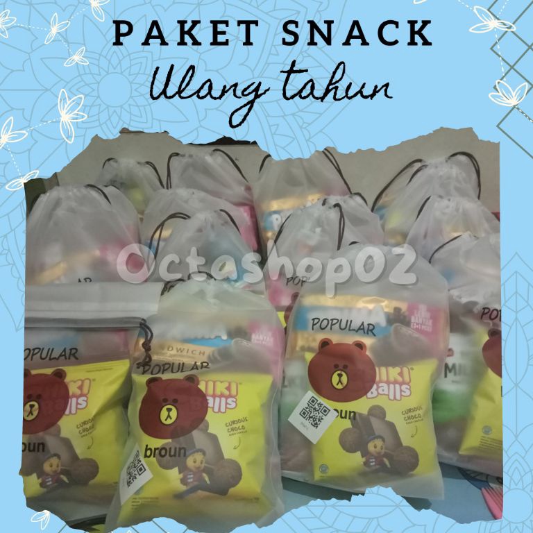 

DISKON BUY 23 FREE 1 Paket Snack ulang tahun kemasan pouch besarSnack ulang tahun anak