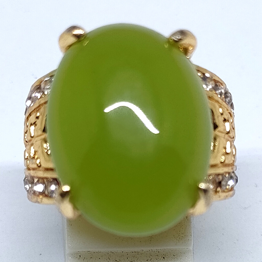 Cincin Pria Batu Akik Sungai Dareh Hijau