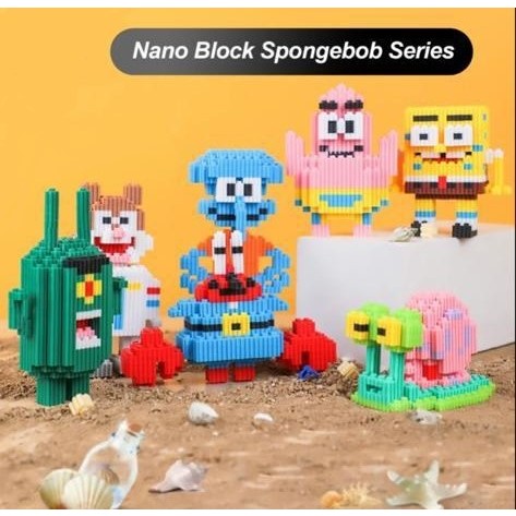lego mainan anak anak nano block spongebob