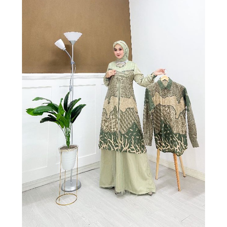 Extra deals Y4k4J COUPLE BATIK GAMIS RAHAYU SAGE BAJU BATIK COUPLE MODERN