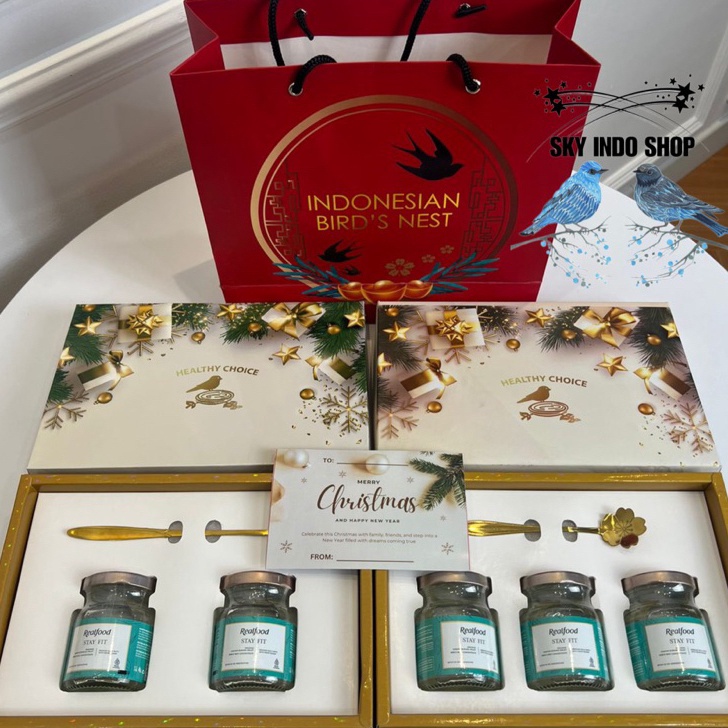 

SALE REALFOOD INDONESIA Hampers Christmas Kado Natal Gift Hadiah Isi Minuman Sarang Burung Walet Bersertifikat BPOM HALAL A