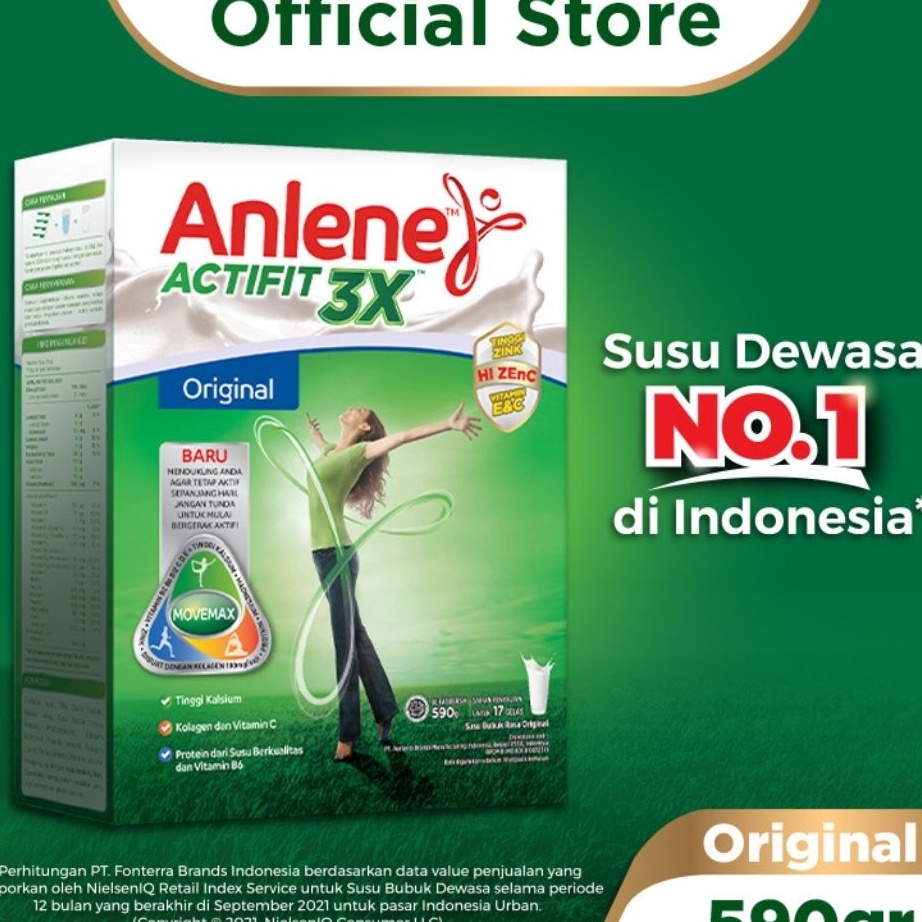 

PROMO MURAH Anlene Actifit 3X Susu Bubuk Dewasa Original 59g Nutrisi Tinggi Kalsium Untuk Tulang Sendi dan Otot