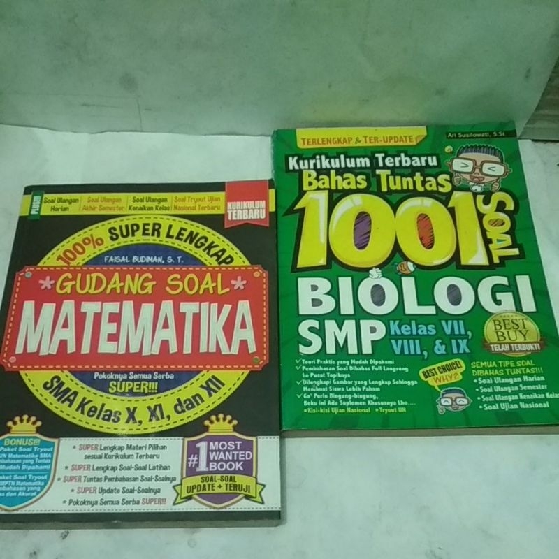 100 % super lengkap gudang soal matematika/Bahas tuntas 1001 soal biologi SMP  KELAS VII VIII & IX