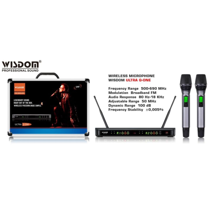 MIC WIRELESS WISDOM ULTRA Q ONE HANDLED MICROPHONE WISDOM ULTRA Q-ONE mic wireless sepasang