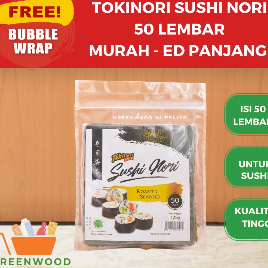 

Free Ongkir Tokinori Yaki Sushi Nori Rumput Laut Sushi 5 Lembar