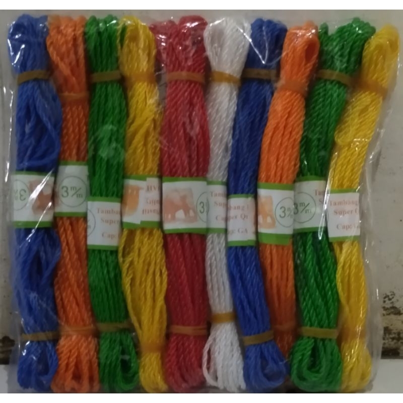 

Tali Tambang Super Quality isi 10 Pcs / 3 MM Panjang 10 Meter