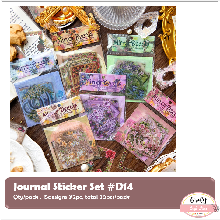 

LovelyCraftStore | D14 Deco Sticker Pack Lace Vintage Aesthetic Decoration Journal Scrapbook Bujo Stiker Deco Pack DIY Sticker Planner