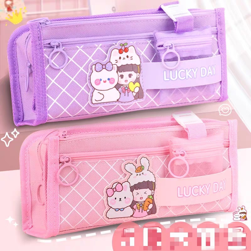 

Korea style big pencil box organizer bag kotak pensil muat banyak pensil case premium tempat pensil kapasitas besar tempat pensil remaja tempat atk