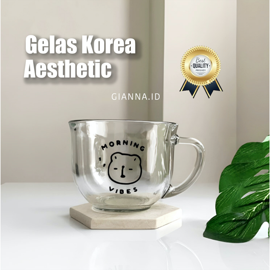  NEW ARRIVAL  Gelas Kaca | Gelas Korea | Gelas Korea Aesthetic | Gelas Aesthetic | Gelas Cereal | Ce