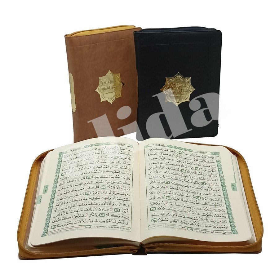 [Uk A5 M] Al-Quran Tajwid Warna Utsmani 15 Baris Alquran Mushaf Diponegoro Dompet Resleting