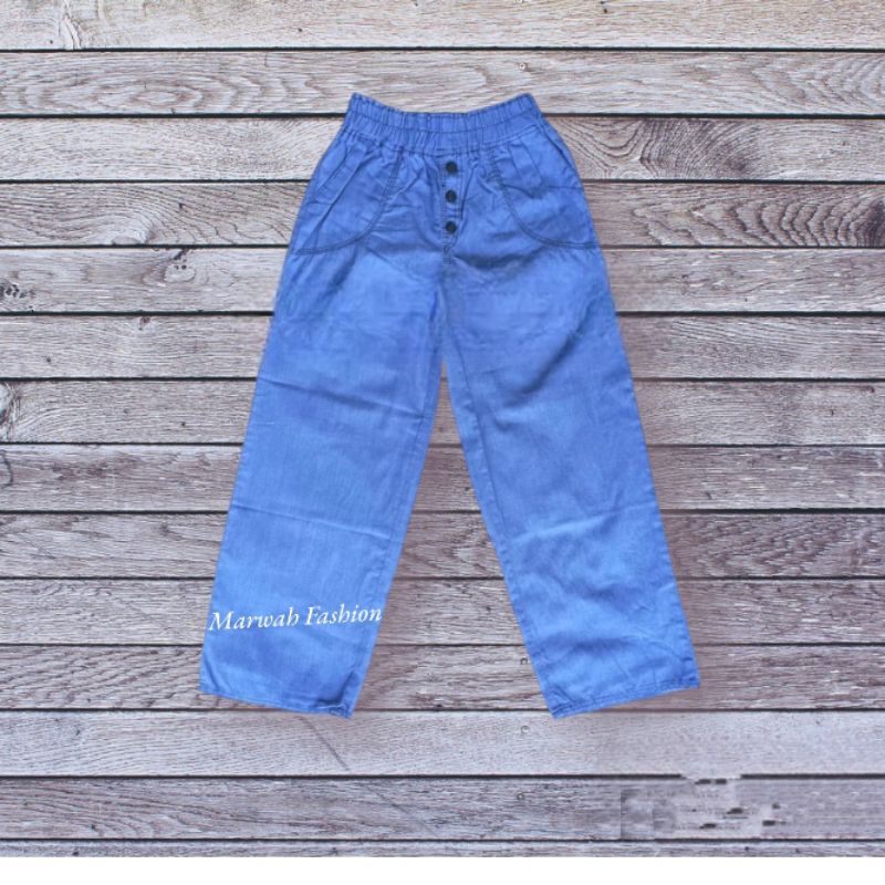 CELANA KULOT JEANS ANAK 4-13 TAHUN / KULOT JEANS KANCING / JEANS KULOT TANGGUNG / KULOT ANAK TANGGUN
