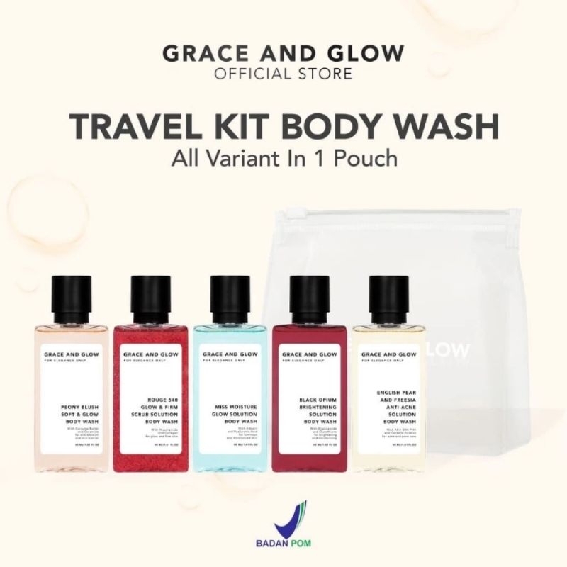 Grace and Glow Body Wash Travel Terlaris || Sabun mandi pencerah kulit || Sabun Pemutih || Grace And Glow 100 Original || Sabun Traveling