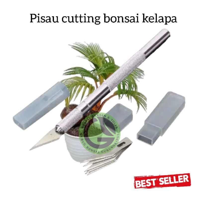 pen cutter pisau sayat bonsai kelapa , stainles refiil 5 mata pisau