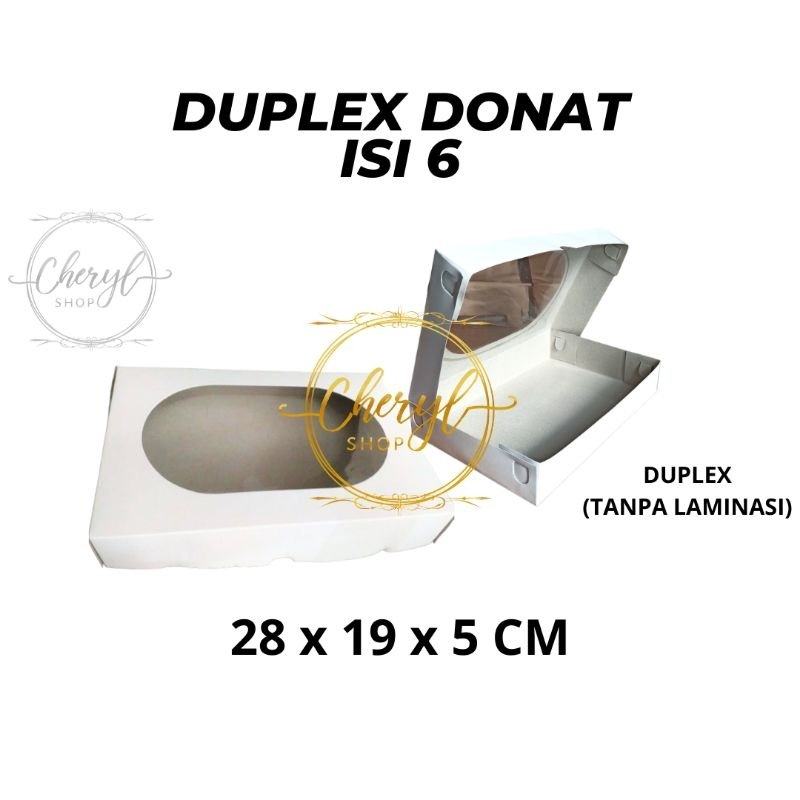 

(10 PCS) DOS / DUS DUPLEX PUTIH DONAT D6 PUTIH POLOS ISI 6 / Kardus Karton Dos Box Kotak Donat isi 6 Duplex Putih