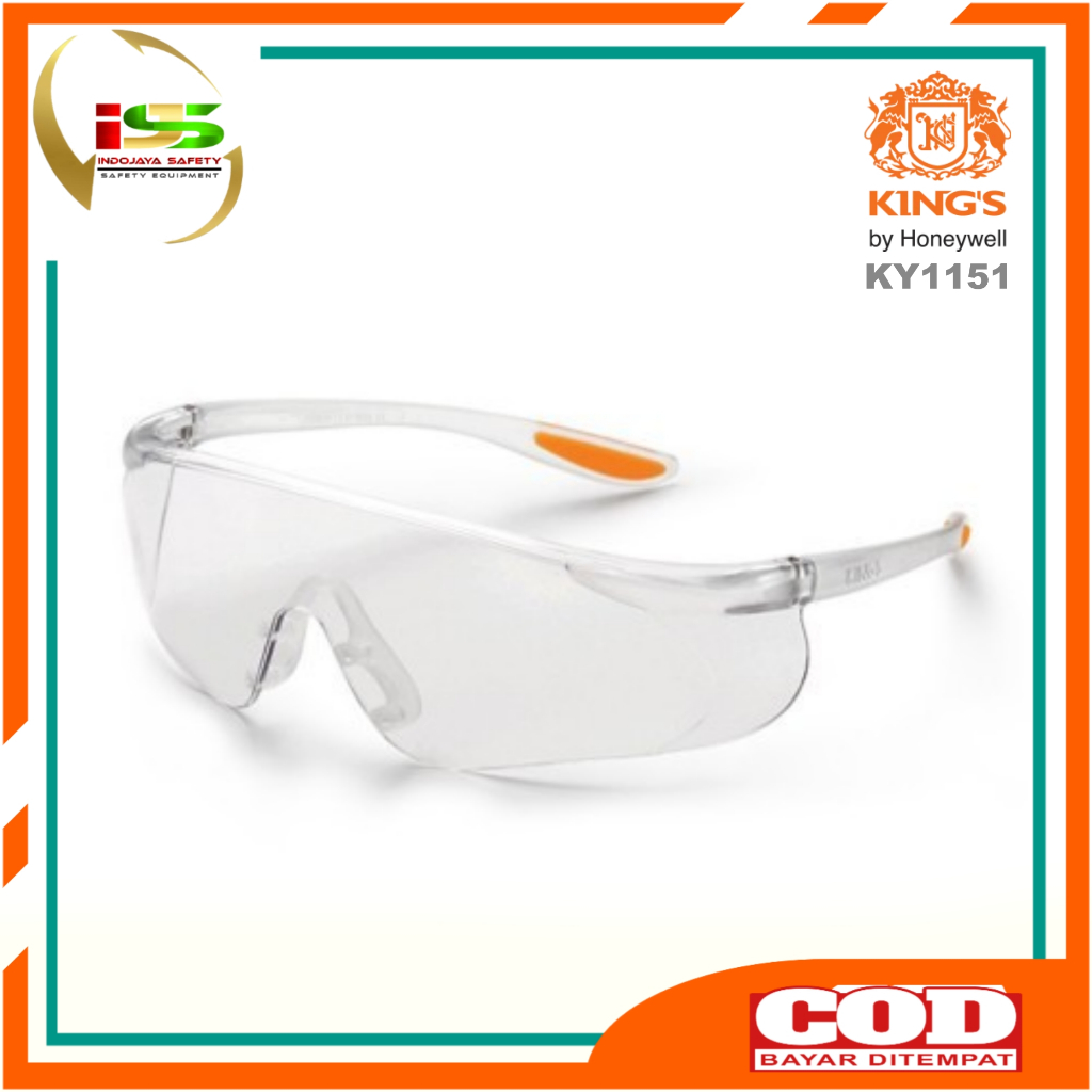 Kacamata Safety Kings KY 1151 Clear Safety Glasses King's KY1151 Lensa Bening