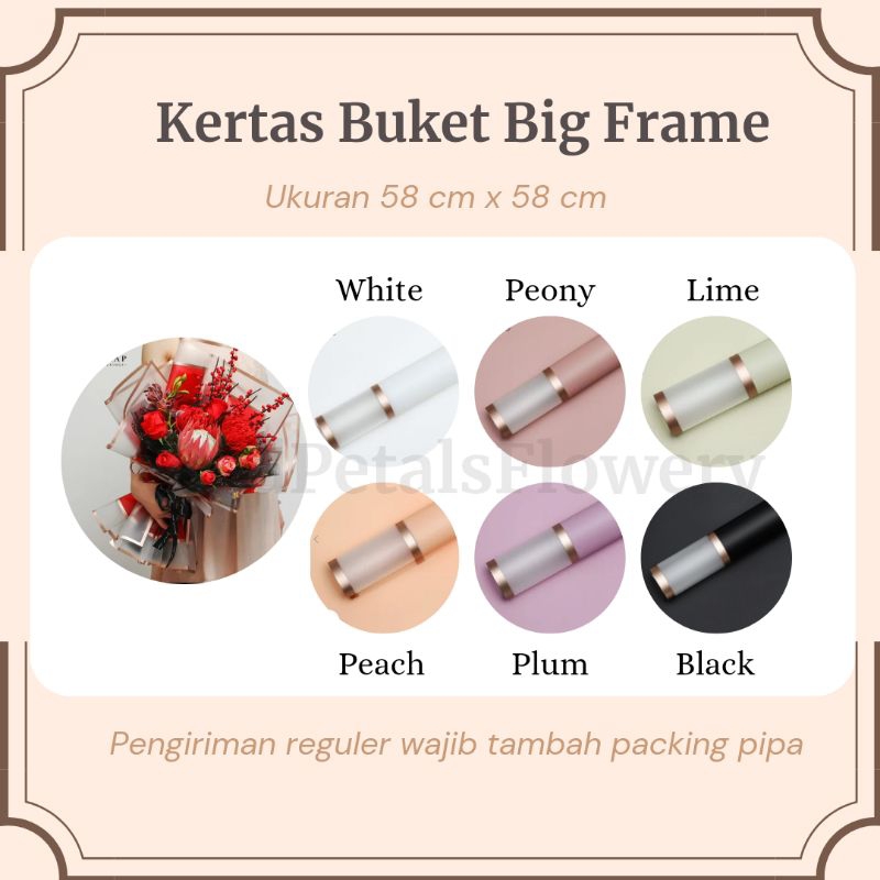 

(5 Lembar) FREE PACKING Kertas Cellophane Motif Big Bolder Frame