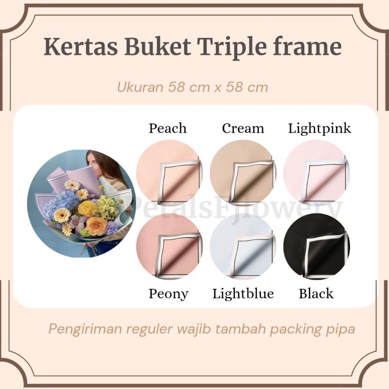 

FREE PACKING Kertas Buket Cellophane Triple Frame