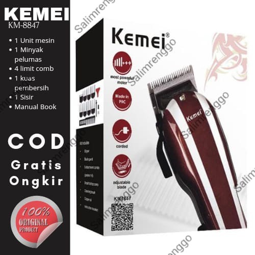 Mesin Cukur Rambut Kemei Original Hair Clipper Kemei Cukur Rambut KM-8847