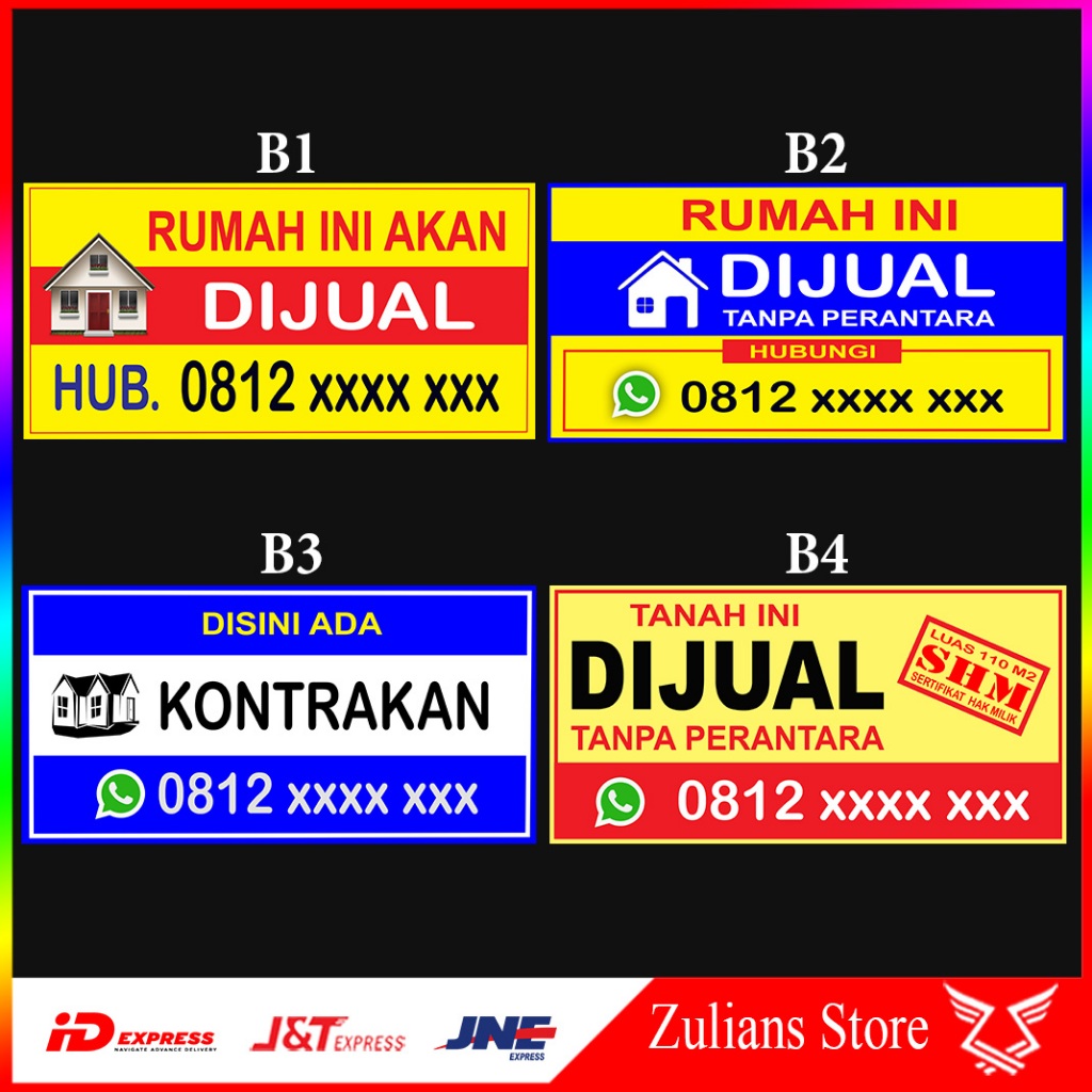 cetak spanduk banner dijual / disewakan / dikontrakan / dll