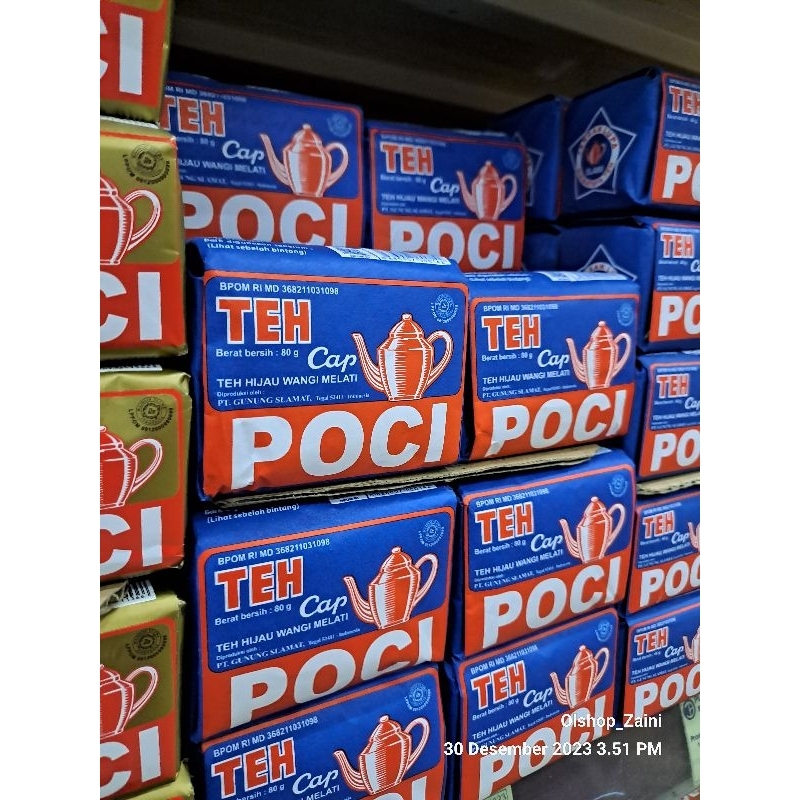 

Teh hijau tubruk POCI BIRU 5x80 gram Wangi Melati berkualitas