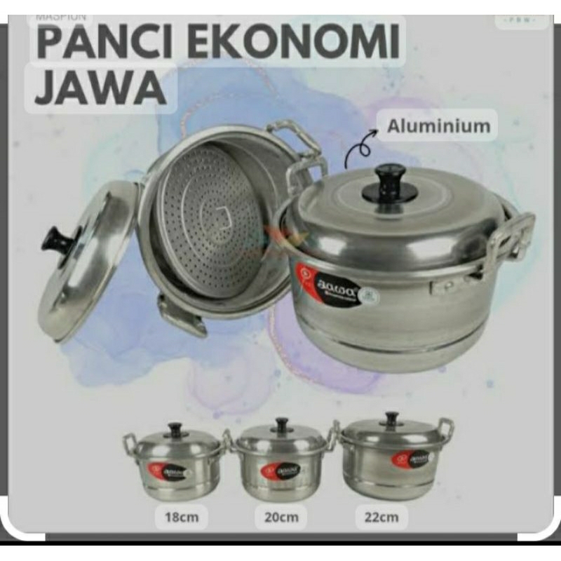 PANCI KUKUS JAWA 16  18  20  & 22 CM DANDANG EKONOMI DE ukuran kecil anak kost tutup tebal maspion k