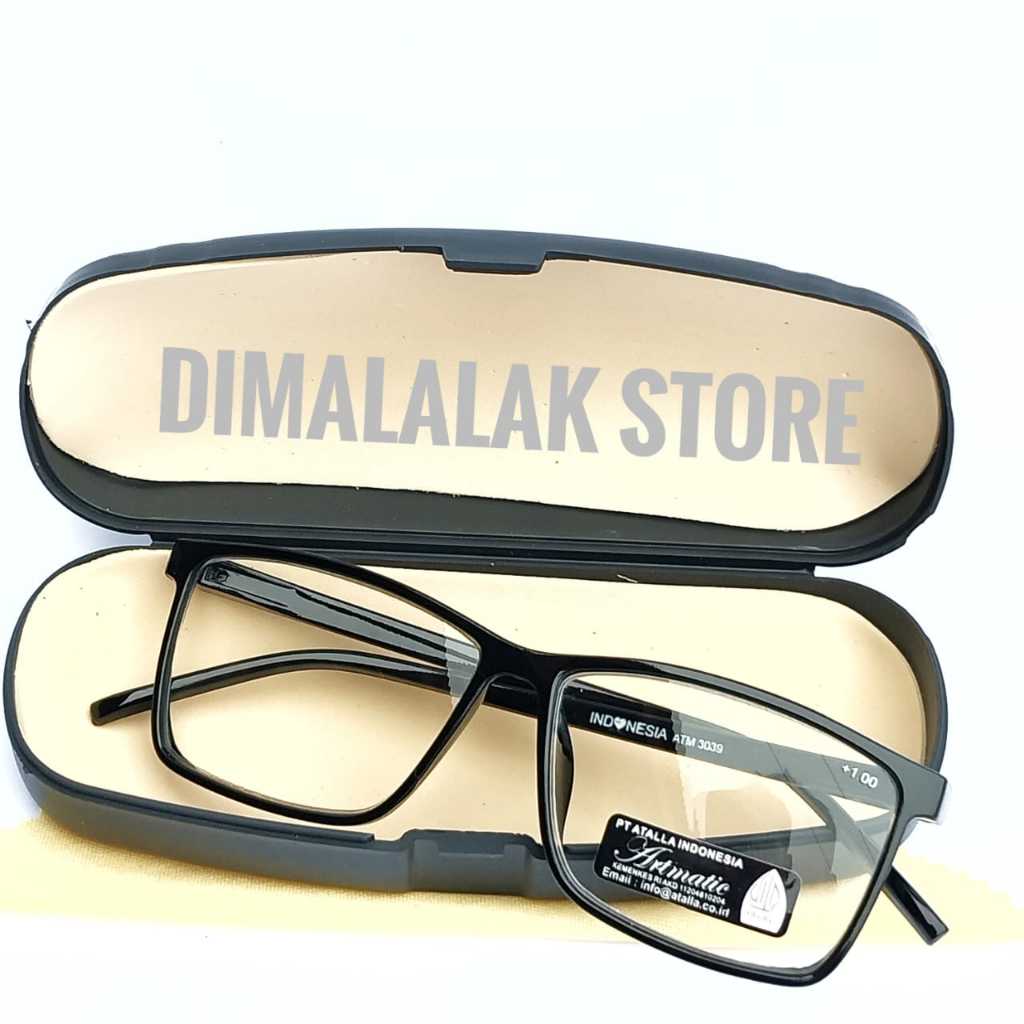 KACAMATA BACA /KACAMATA PLUS MODEL KOTAK/PLUS 0.50 SAMPAI PLUS 4.00/BONUS BOX DAN LAP