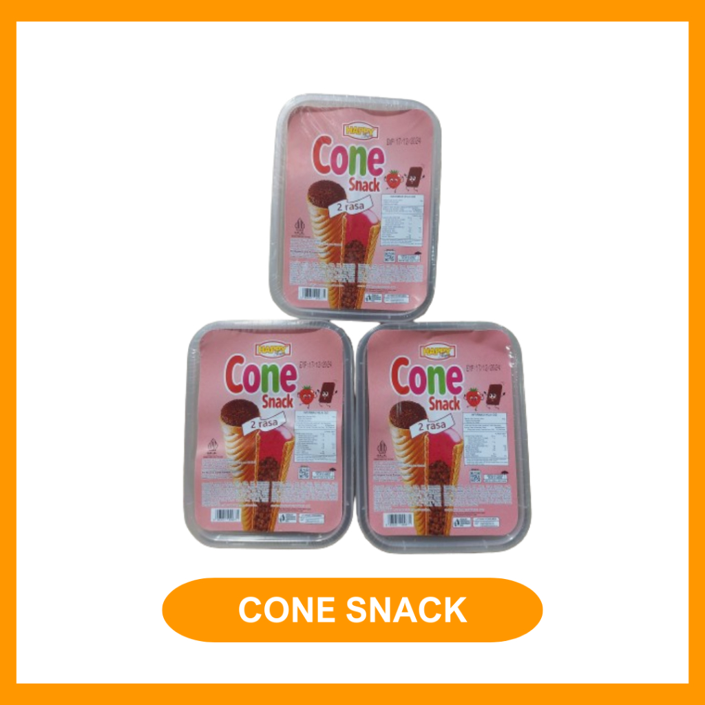 

CONE SNACK 2 RASA COKELAT STRAWBERRY - JAJANAN ANAK- SNACK MURAH- HAPPY CONE SNACK