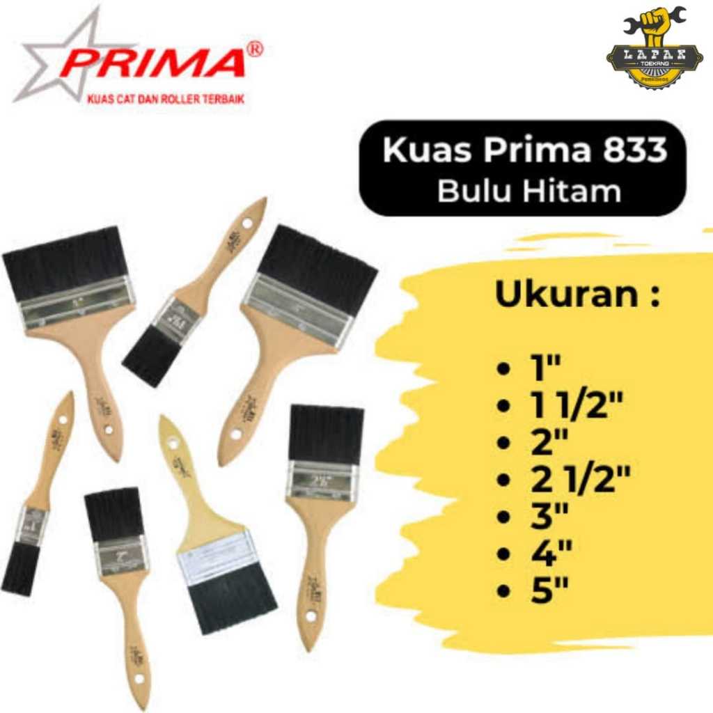 

Kuas Cat Prima Ace 833 Bulu Hitam Premium 1" 1.5" 2" 2.5" 3" 4" 5