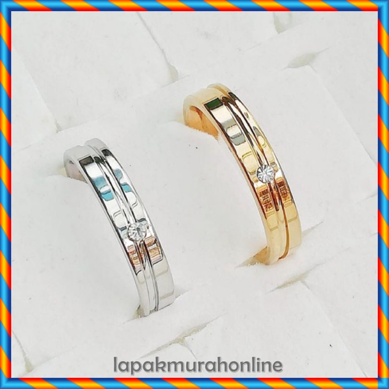 Cincin Titanium Gold Mata Cincin Tunangan List Mata
