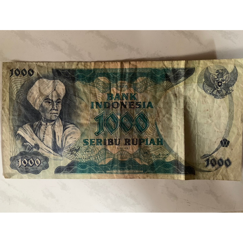 uang seribu rupiah jadul tahun 1975 1000 rupiah vintage