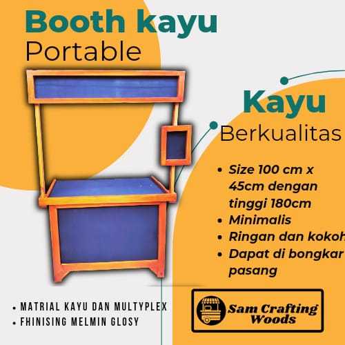 booth kayu portable polos