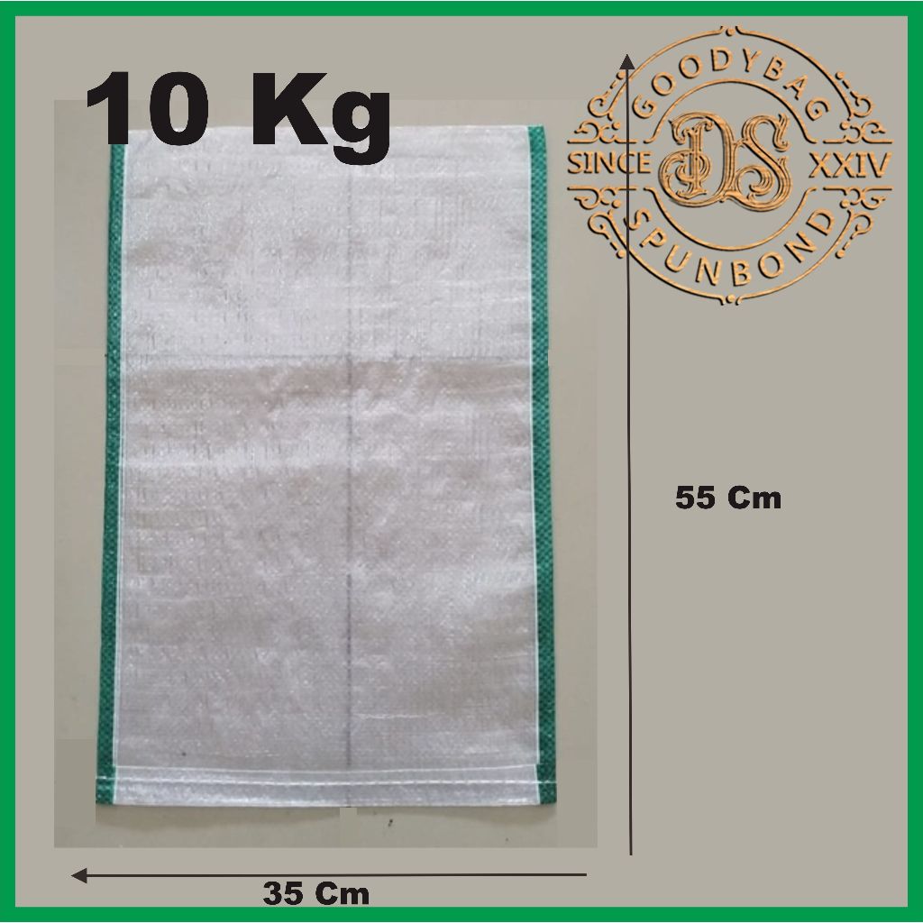 karung beras polos transparan 10 kg