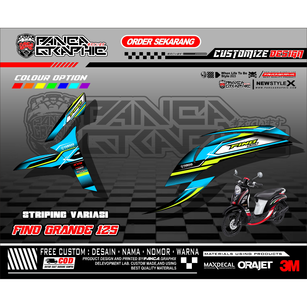 Striping Variasi Motor Fino 125 keren Semi Full/STIKER FINO FI