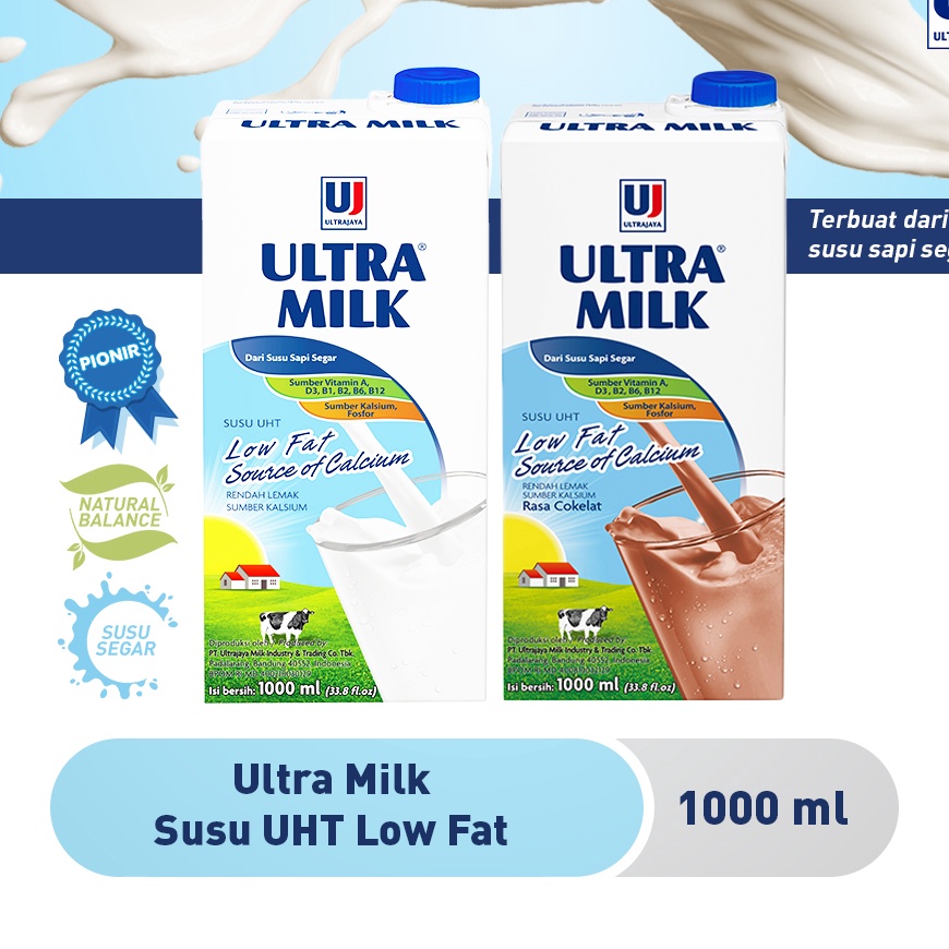 

Dijamin Ori Ultra Milk Susu UHT Low Fat 1L Plain Cokelat