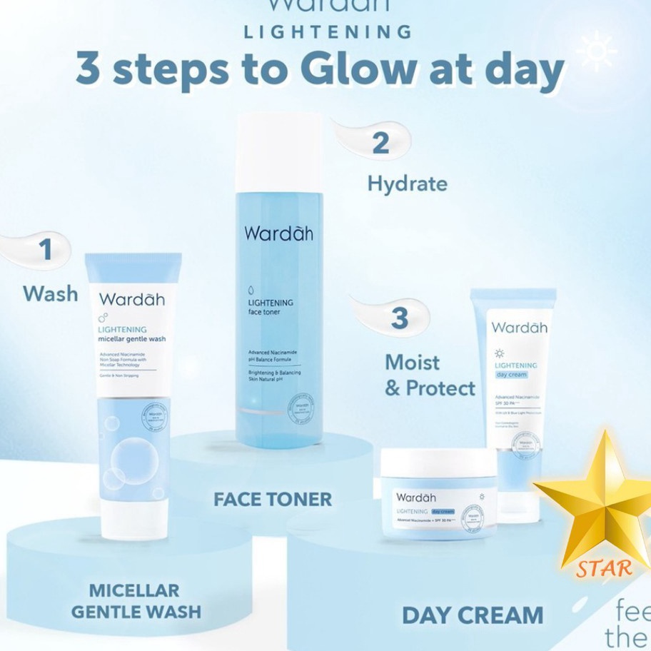 Free Ongkir ORIGINAL Wardah Lightening Day  Night Cream  Toner  Milk Cleanser  Serum  Krim Siang  Ma